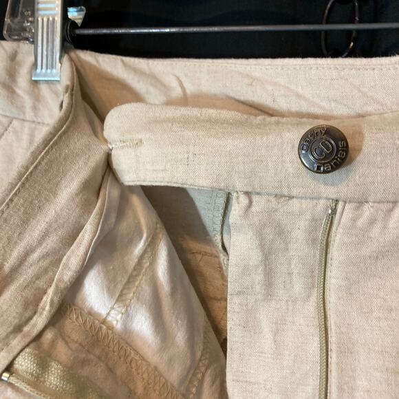 Cathy Daniels Linen Blend Beige Cream Capri High Rise Cropped Ankle Pants - Picture 8 of 11